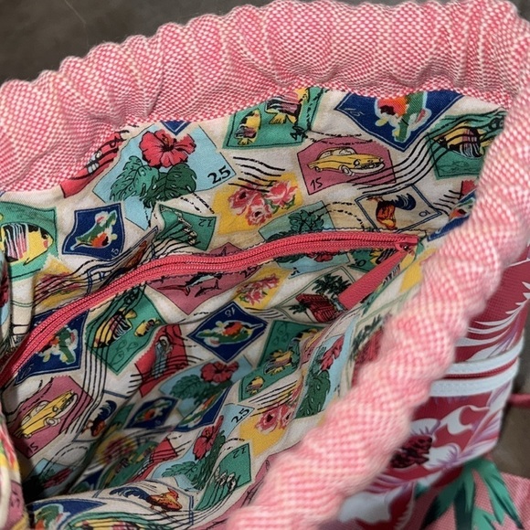 Vera Bradley drawstring bag Floral Pink cinch sack Backpack - Picture 4 of 4